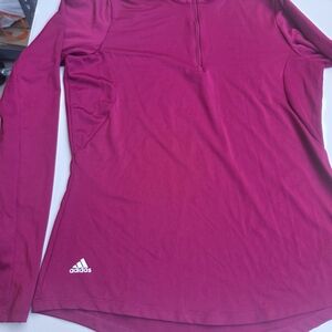 adidas Women's Long-Sleeve Half-Zip Top - Pink